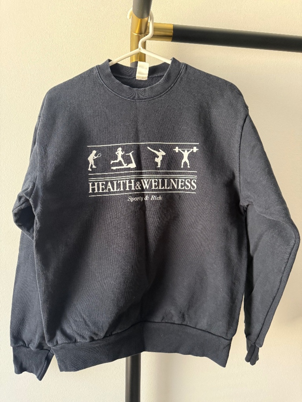 Sporty & Rich Navy Blue Sweatshirt, Size Small